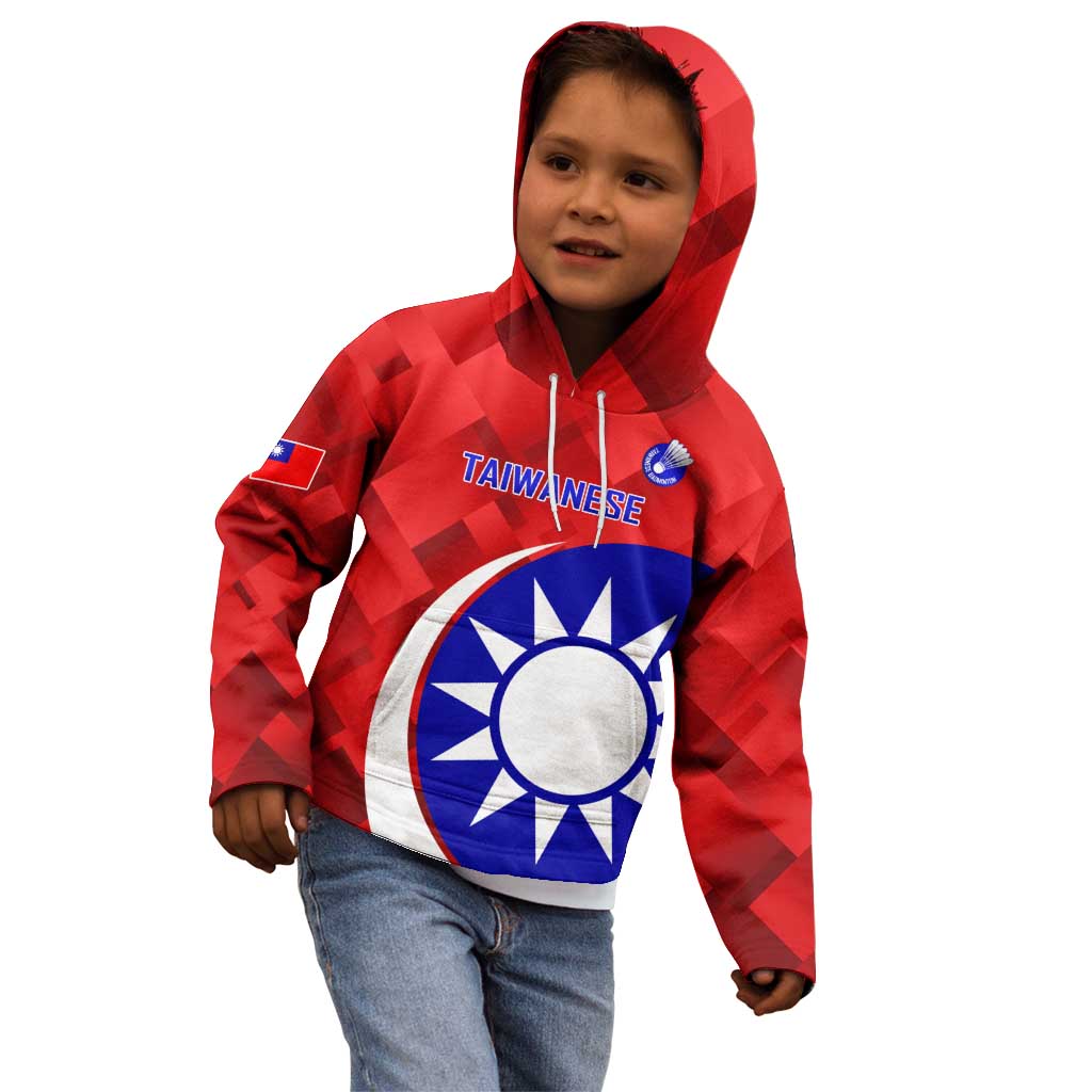 Personalised Taiwan Badminton Kid Hoodie 2024 Taiwanese Proud Dynamic Style - Wonder Print Shop