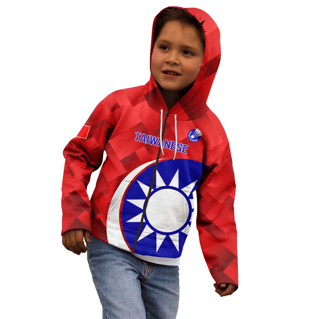 Personalised Taiwan Badminton Kid Hoodie 2024 Taiwanese Proud Dynamic Style - Wonder Print Shop