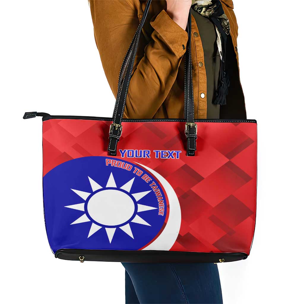 Personalised Taiwan Badminton Leather Tote Bag 2024 Taiwanese Proud Dynamic Style - Wonder Print Shop
