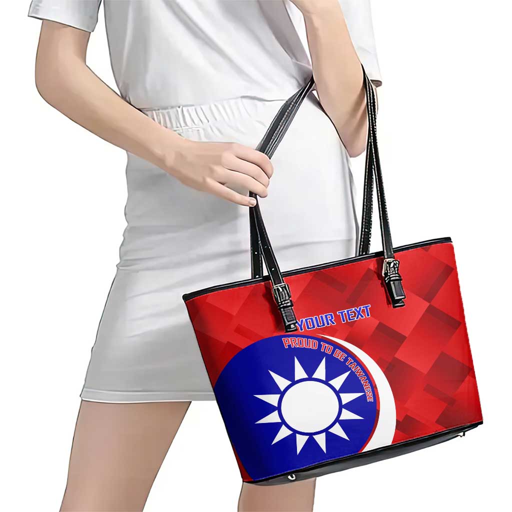 Personalised Taiwan Badminton Leather Tote Bag 2024 Taiwanese Proud Dynamic Style - Wonder Print Shop
