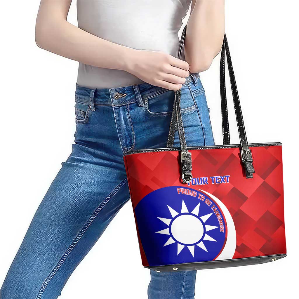Personalised Taiwan Badminton Leather Tote Bag 2024 Taiwanese Proud Dynamic Style - Wonder Print Shop