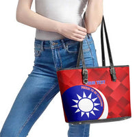Personalised Taiwan Badminton Leather Tote Bag 2024 Taiwanese Proud Dynamic Style - Wonder Print Shop