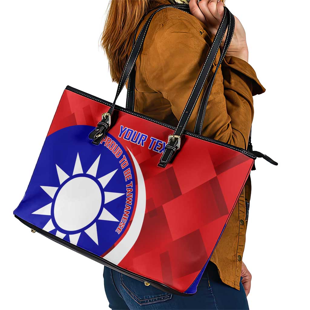 Personalised Taiwan Badminton Leather Tote Bag 2024 Taiwanese Proud Dynamic Style - Wonder Print Shop