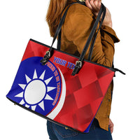 Personalised Taiwan Badminton Leather Tote Bag 2024 Taiwanese Proud Dynamic Style - Wonder Print Shop