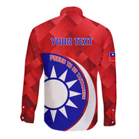 Personalised Taiwan Badminton Long Sleeve Button Shirt 2024 Taiwanese Proud Dynamic Style - Wonder Print Shop
