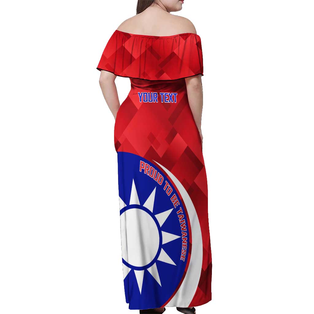 Personalised Taiwan Badminton Off Shoulder Maxi Dress 2024 Taiwanese Proud Dynamic Style - Wonder Print Shop