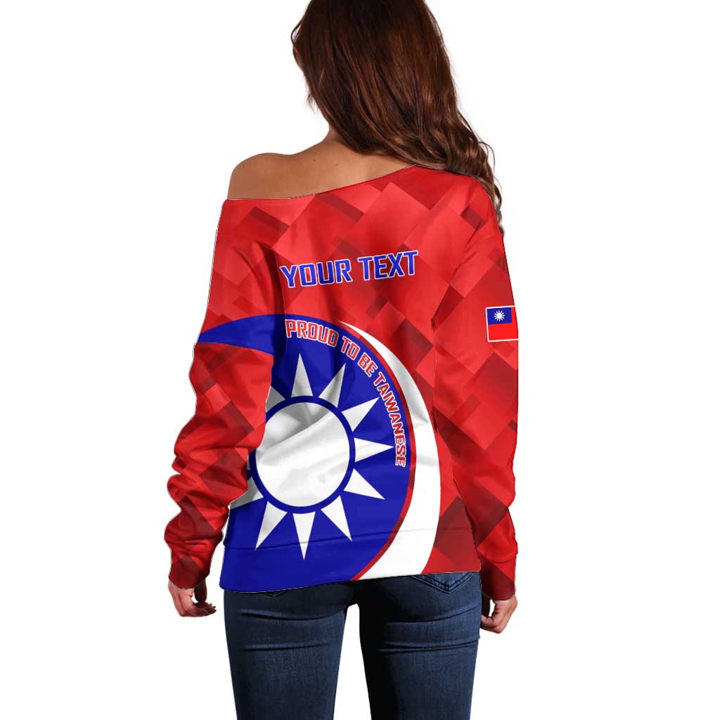Personalised Taiwan Badminton Off Shoulder Sweater 2024 Taiwanese Proud Dynamic Style - Wonder Print Shop