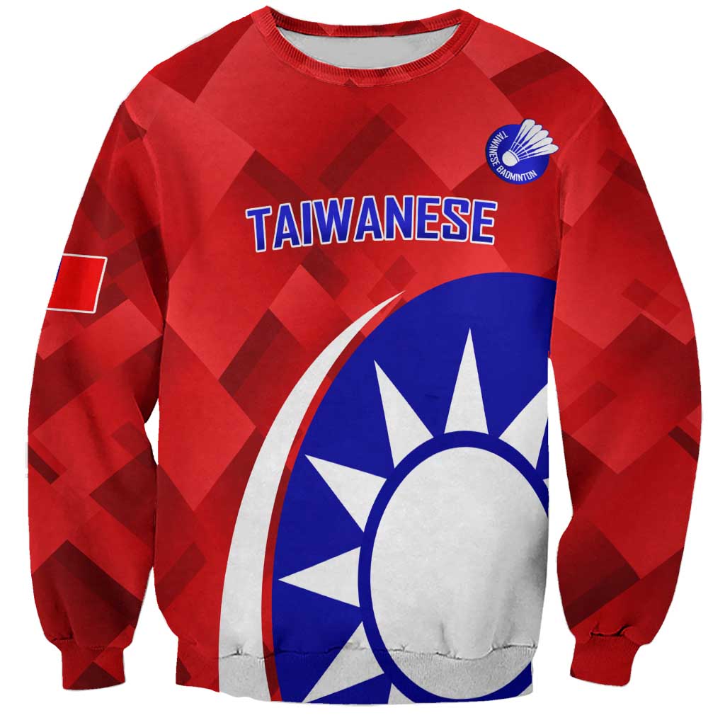 Personalised Taiwan Badminton Sweatshirt 2024 Taiwanese Proud Dynamic Style - Wonder Print Shop