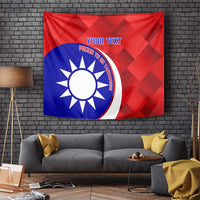 Personalised Taiwan Badminton Tapestry 2024 Taiwanese Proud Dynamic Style - Wonder Print Shop