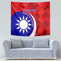 Personalised Taiwan Badminton Tapestry 2024 Taiwanese Proud Dynamic Style - Wonder Print Shop