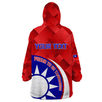 Personalised Taiwan Badminton Wearable Blanket Hoodie 2024 Taiwanese Proud Dynamic Style - Wonder Print Shop