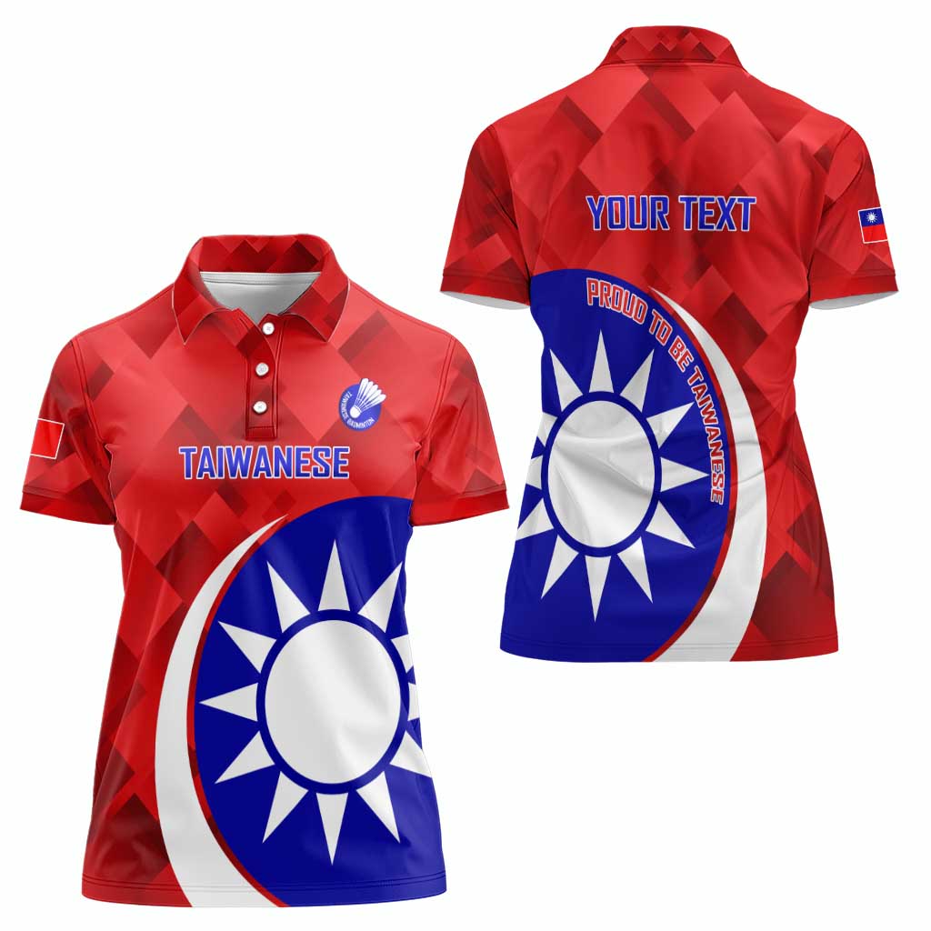 Personalised Taiwan Badminton Women Polo Shirt 2024 Taiwanese Proud Dynamic Style - Wonder Print Shop