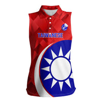 Personalised Taiwan Badminton Women Sleeveless Polo Shirt 2024 Taiwanese Proud Dynamic Style - Wonder Print Shop