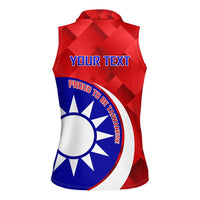 Personalised Taiwan Badminton Women Sleeveless Polo Shirt 2024 Taiwanese Proud Dynamic Style - Wonder Print Shop
