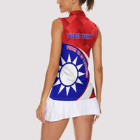 Personalised Taiwan Badminton Women Sleeveless Polo Shirt 2024 Taiwanese Proud Dynamic Style - Wonder Print Shop