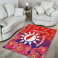 Personalised Taiwan Area Rug Taiwanese Map Mix Prunus Mume Blossoms - Wonder Print Shop