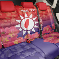 Personalised Taiwan Back Car Seat Cover Taiwanese Map Mix Prunus Mume Blossoms - Wonder Print Shop