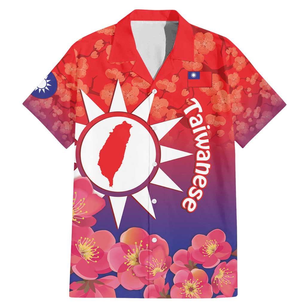 Personalised Taiwan Family Matching Mermaid Dress and Hawaiian Shirt Taiwanese Map Mix Prunus Mume Blossoms - Wonder Print Shop