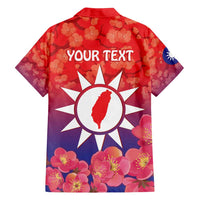 Personalised Taiwan Family Matching Off Shoulder Maxi Dress and Hawaiian Shirt Taiwanese Map Mix Prunus Mume Blossoms - Wonder Print Shop