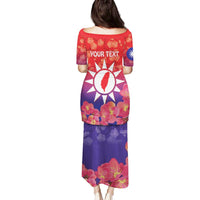 Personalised Taiwan Family Matching Puletasi and Hawaiian Shirt Taiwanese Map Mix Prunus Mume Blossoms - Wonder Print Shop