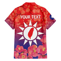 Personalised Taiwan Family Matching Short Sleeve Bodycon Dress and Hawaiian Shirt Taiwanese Map Mix Prunus Mume Blossoms - Wonder Print Shop