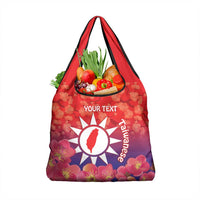 Personalised Taiwan Grocery Bag Taiwanese Map Mix Prunus Mume Blossoms