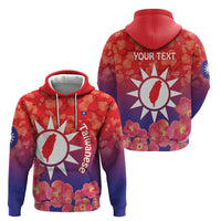 Personalised Taiwan Hoodie Taiwanese Map Mix Prunus Mume Blossoms - Wonder Print Shop