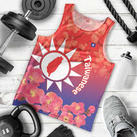 Personalised Taiwan Men Tank Top Taiwanese Map Mix Prunus Mume Blossoms - Wonder Print Shop