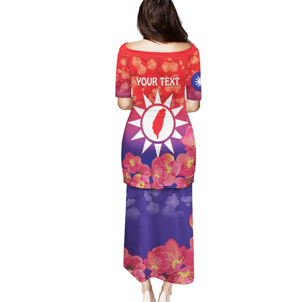 Personalised Taiwan Puletasi Taiwanese Map Mix Prunus Mume Blossoms - Wonder Print Shop