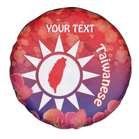 Personalised Taiwan Spare Tire Cover Taiwanese Map Mix Prunus Mume Blossoms - Wonder Print Shop