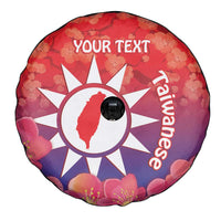 Personalised Taiwan Spare Tire Cover Taiwanese Map Mix Prunus Mume Blossoms - Wonder Print Shop