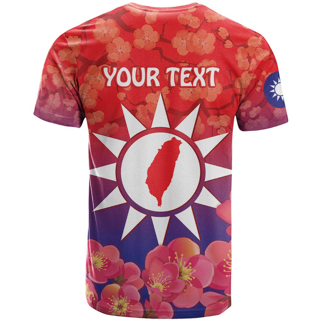 Personalised Taiwan T Shirt Taiwanese Map Mix Prunus Mume Blossoms - Wonder Print Shop
