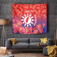 Personalised Taiwan Tapestry Taiwanese Map Mix Prunus Mume Blossoms - Wonder Print Shop