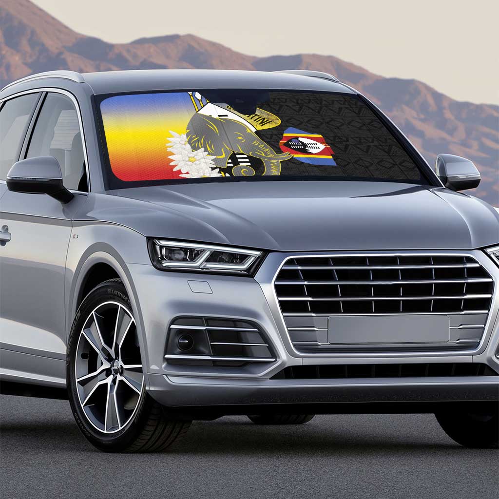 Eswatini Independence Day Auto Sun Shade Swaziland Nguni Shield African Pattern - Wonder Print Shop