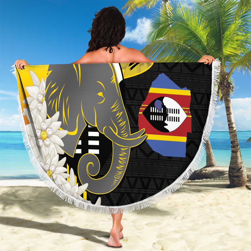 Eswatini Independence Day Beach Blanket Swaziland Nguni Shield African Pattern - Wonder Print Shop