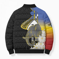 Eswatini Independence Day Bomber Puffer Jacket Swaziland Nguni Shield African Pattern - Wonder Print Shop