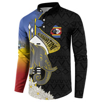 Eswatini Independence Day Button Sweatshirt Swaziland Nguni Shield African Pattern - Wonder Print Shop