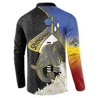 Eswatini Independence Day Button Sweatshirt Swaziland Nguni Shield African Pattern - Wonder Print Shop