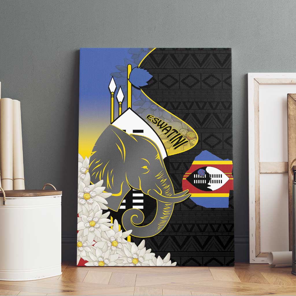 Eswatini Independence Day Canvas Wall Art Swaziland Nguni Shield African Pattern - Wonder Print Shop