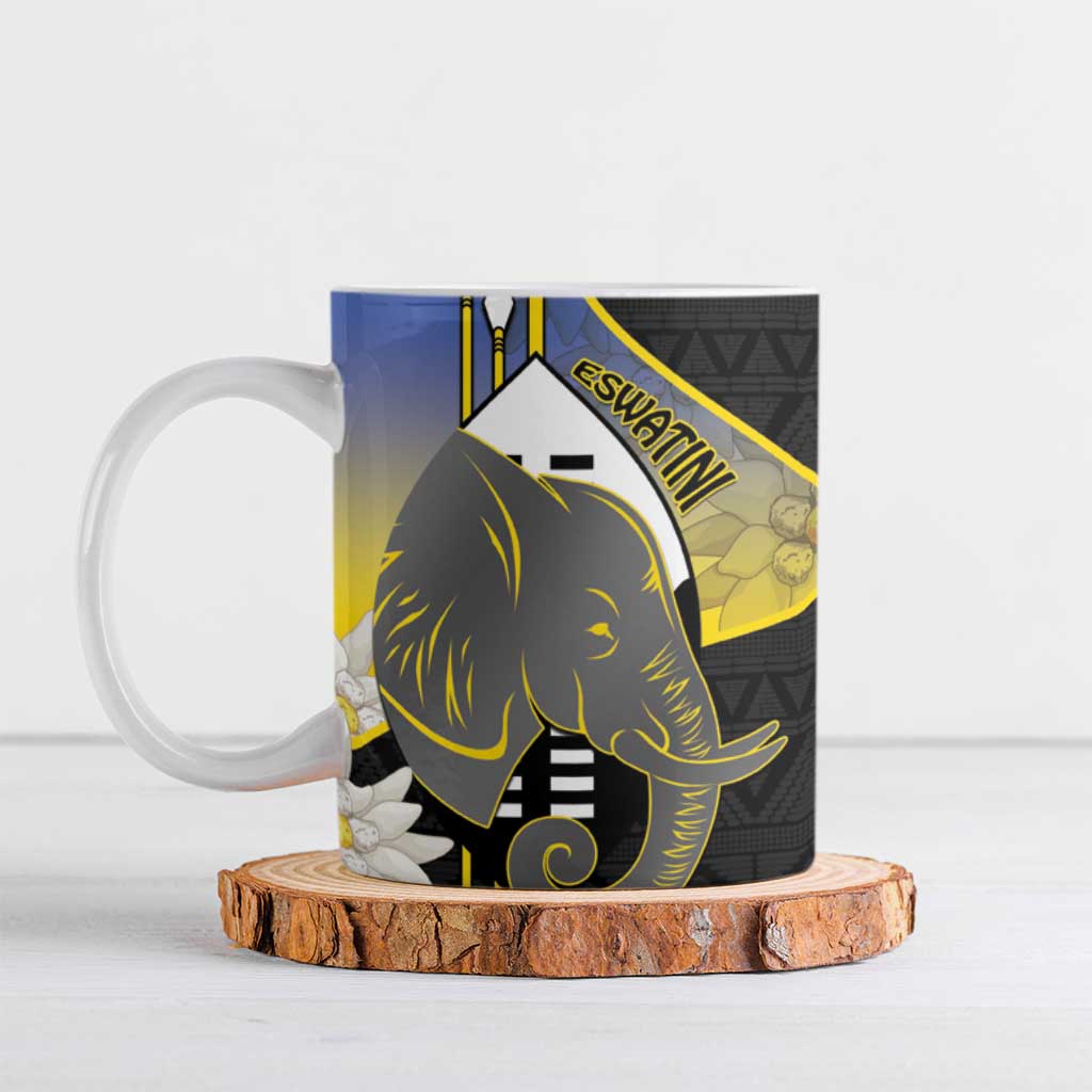 Eswatini Independence Day Ceramic Mug Swaziland Nguni Shield African Pattern - Wonder Print Shop