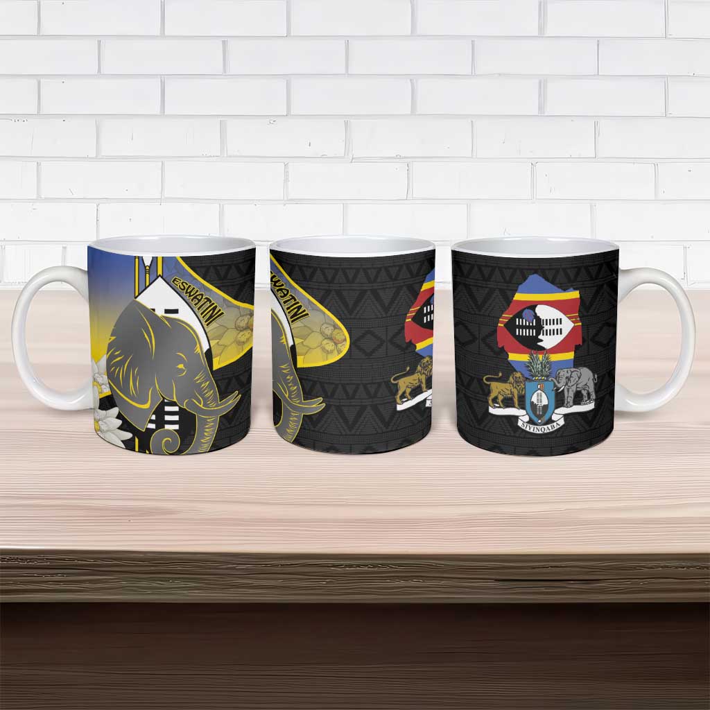 Eswatini Independence Day Ceramic Mug Swaziland Nguni Shield African Pattern - Wonder Print Shop