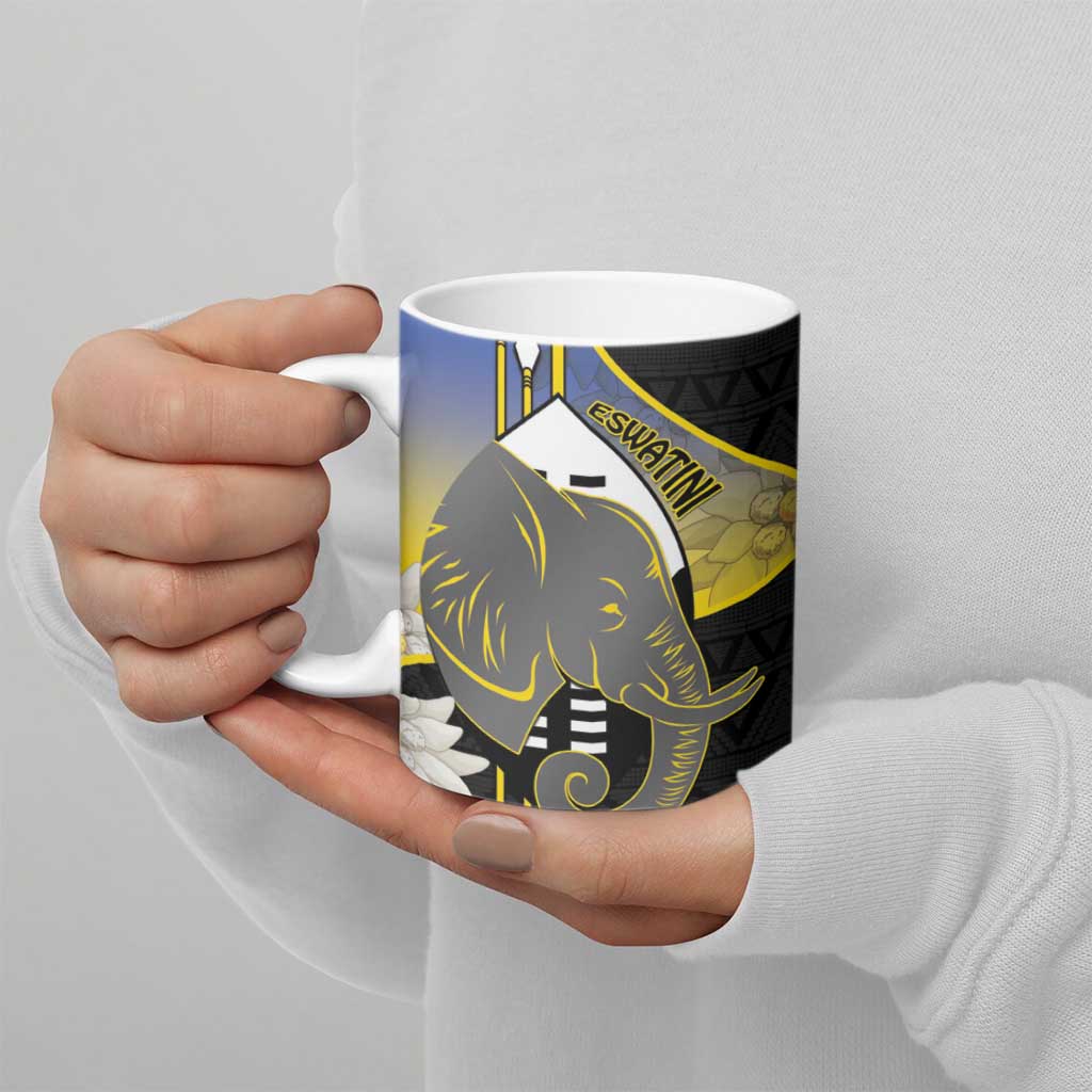 Eswatini Independence Day Ceramic Mug Swaziland Nguni Shield African Pattern - Wonder Print Shop