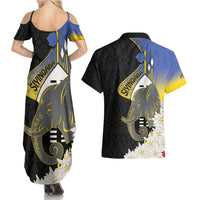 Eswatini Independence Day Couples Matching Summer Maxi Dress and Hawaiian Shirt Swaziland Nguni Shield African Pattern - Wonder Print Shop