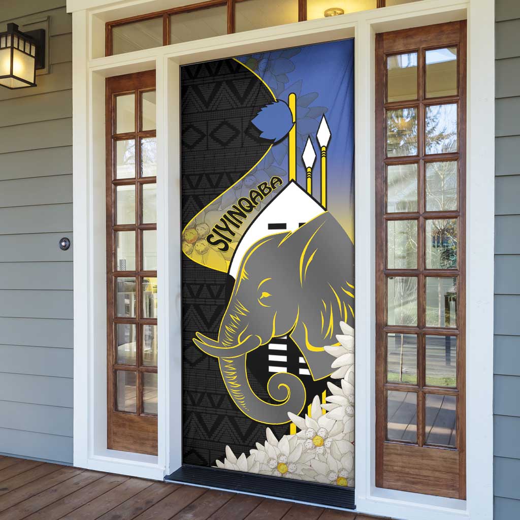Eswatini Independence Day Door Cover Swaziland Nguni Shield African Pattern - Wonder Print Shop