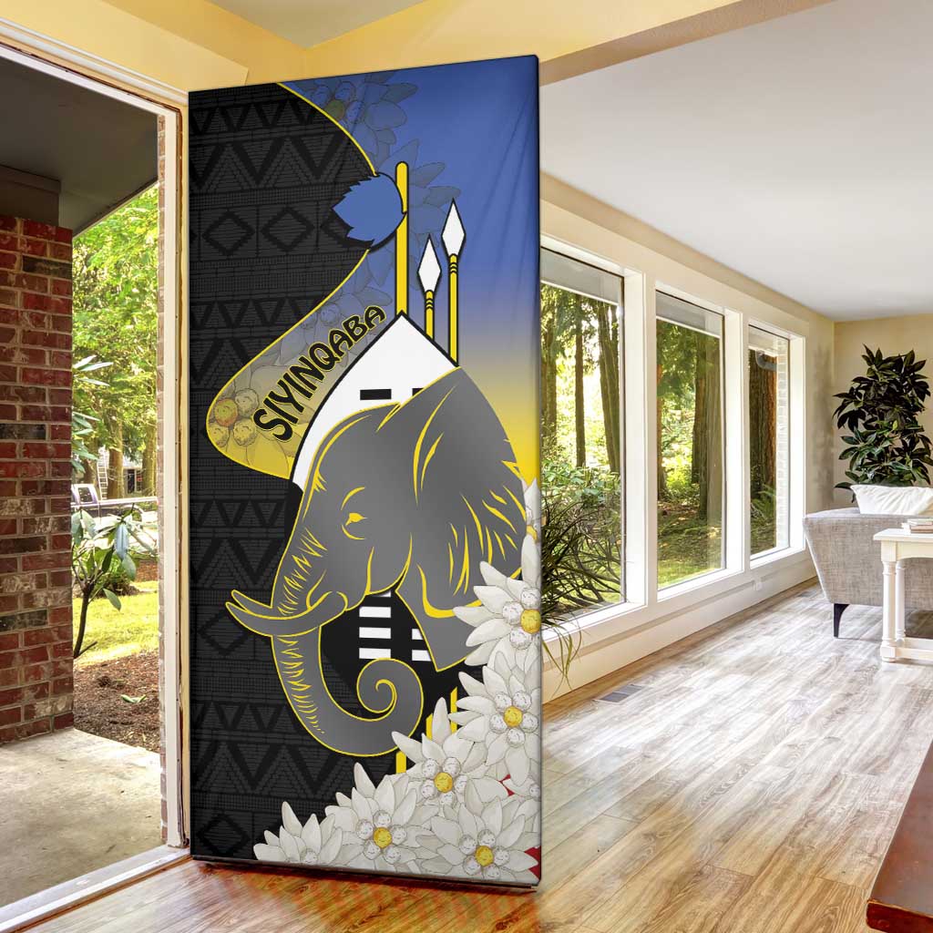 Eswatini Independence Day Door Cover Swaziland Nguni Shield African Pattern - Wonder Print Shop