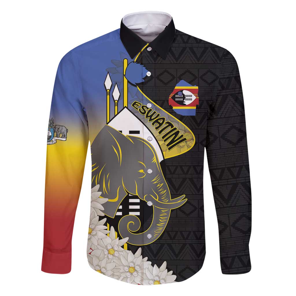 Eswatini Independence Day Family Matching Long Sleeve Bodycon Dress and Hawaiian Shirt Swaziland Nguni Shield African Pattern - Wonder Print Shop