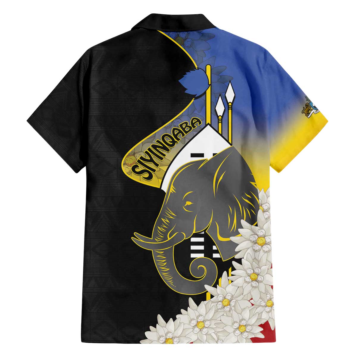 Eswatini Independence Day Family Matching Off The Shoulder Long Sleeve Dress and Hawaiian Shirt Swaziland Nguni Shield African Pattern - Wonder Print Shop