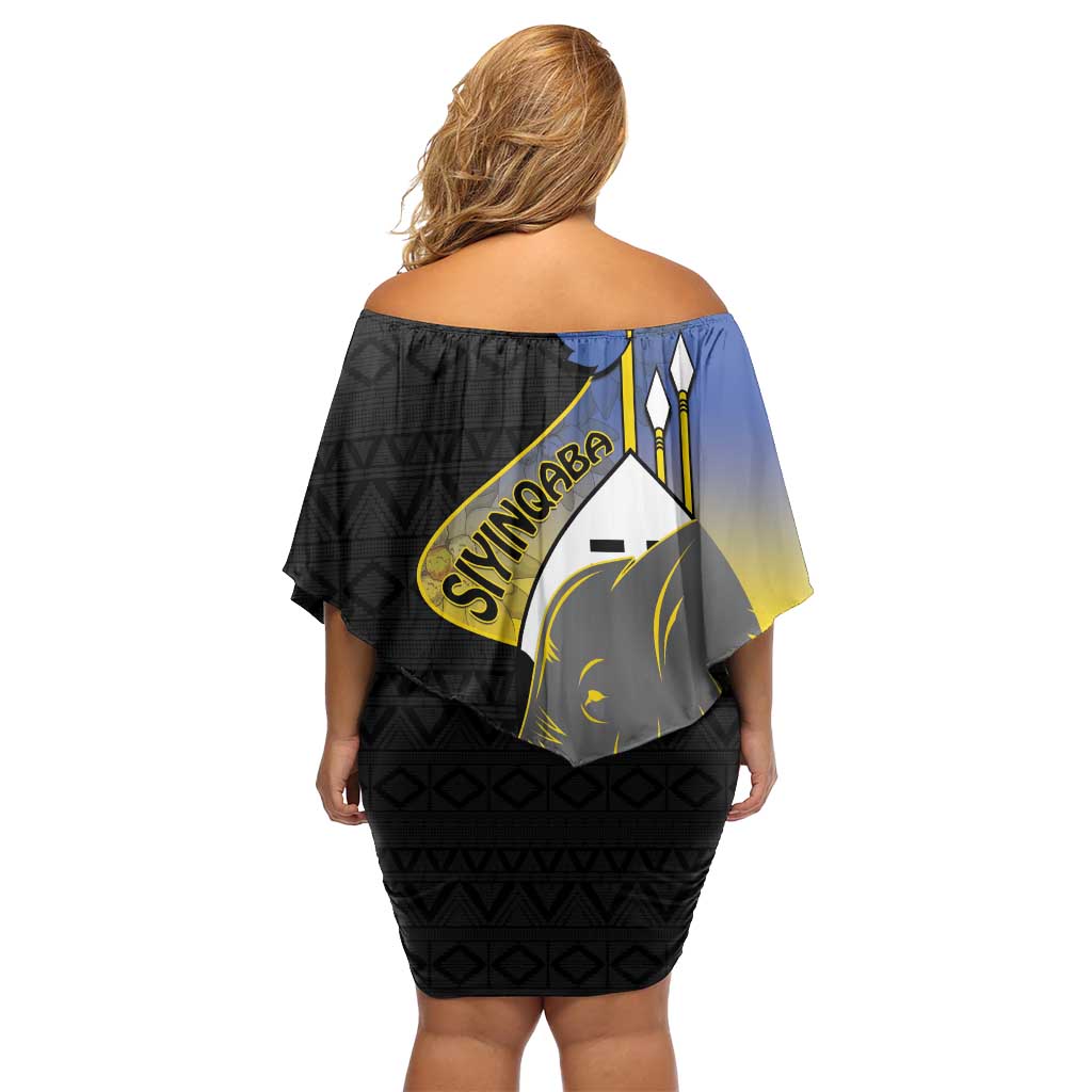 Eswatini Independence Day Family Matching Off Shoulder Short Dress and Hawaiian Shirt Swaziland Nguni Shield African Pattern - Wonder Print Shop