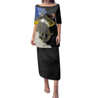 Eswatini Independence Day Family Matching Puletasi and Hawaiian Shirt Swaziland Nguni Shield African Pattern - Wonder Print Shop