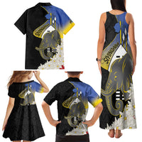 Eswatini Independence Day Family Matching Tank Maxi Dress and Hawaiian Shirt Swaziland Nguni Shield African Pattern - Wonder Print Shop